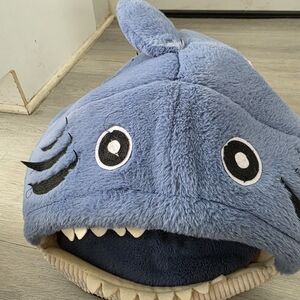 Plush Shark Pet Bed — Blue Shark Cave